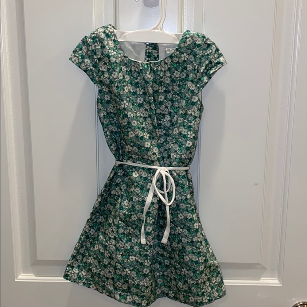 Carters green and white floral daisy dress